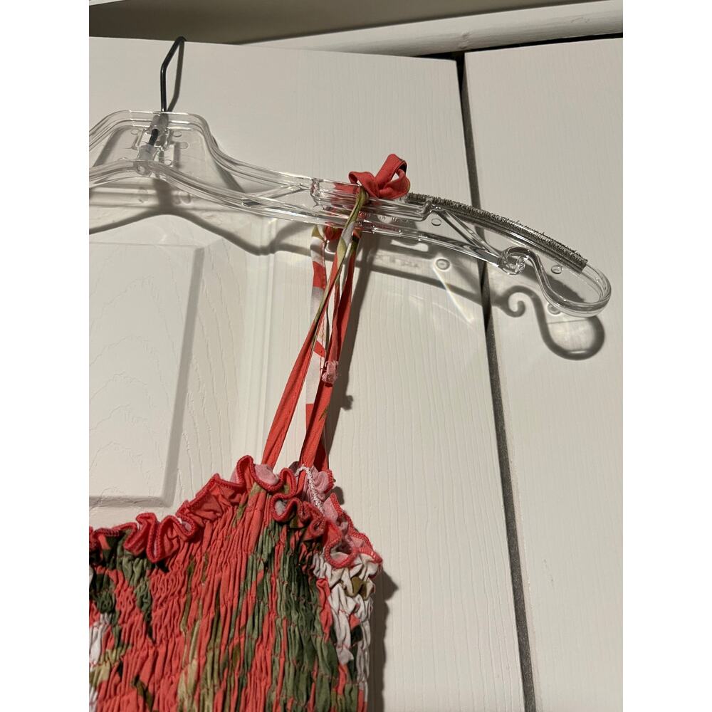 Royal Creations Women’s XL Tropical Maxi Dress Coral Floral Smocked Hawaii EUC - Picture 3 of 6